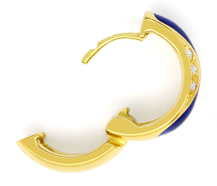 Foto 4 - Faberge Ohrringe mit royalblauem Emaille und Brillanten, R2267