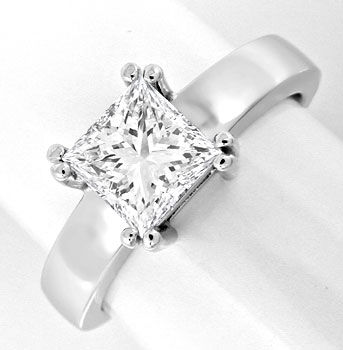 Foto 1 - Traum Princess Diamant-Solitär Ring 1,585ct Schmuck Neu, S6328